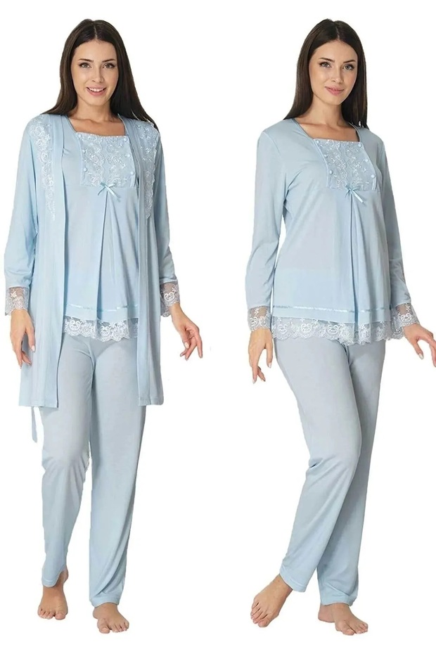 Women's Maternity Pajama Set with Dressing Gown