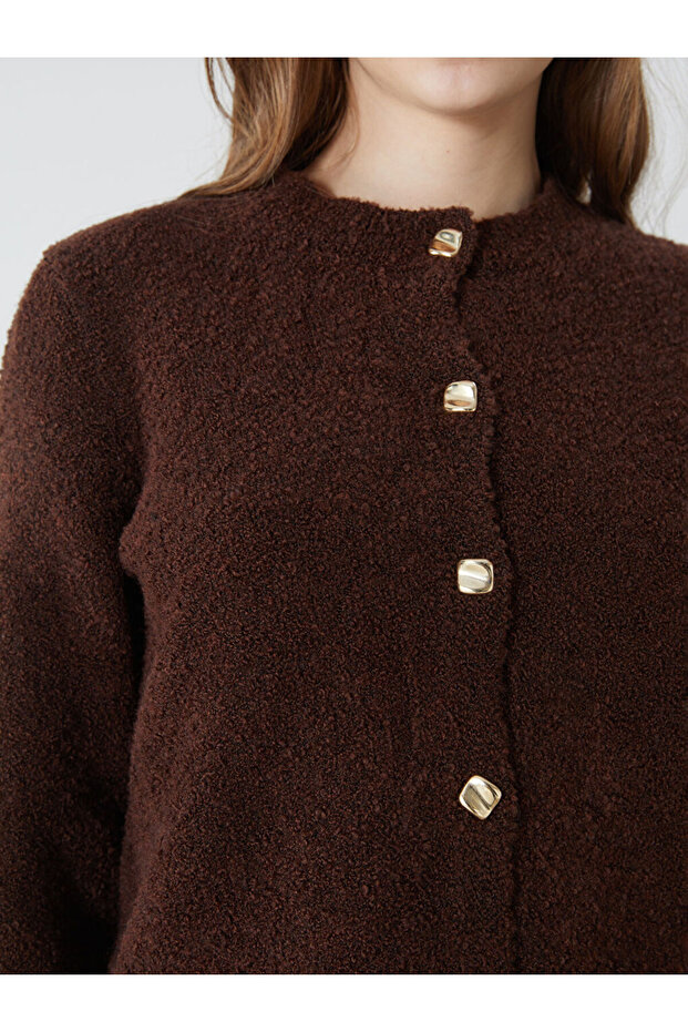 LCW Modest Bisiklet Yaka Kadın Triko Hırka - 3