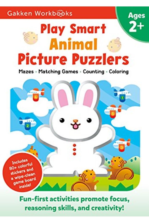 Play Smart Animal Picture Puzzlers Age 2 Preschool Activity Workbook With Stickers For Toddlers Ag