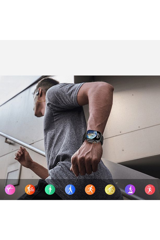 iOS ve Android Uyumlu Akıllı Saat Wiwu SW01 Ultra Lite Siyah - 5