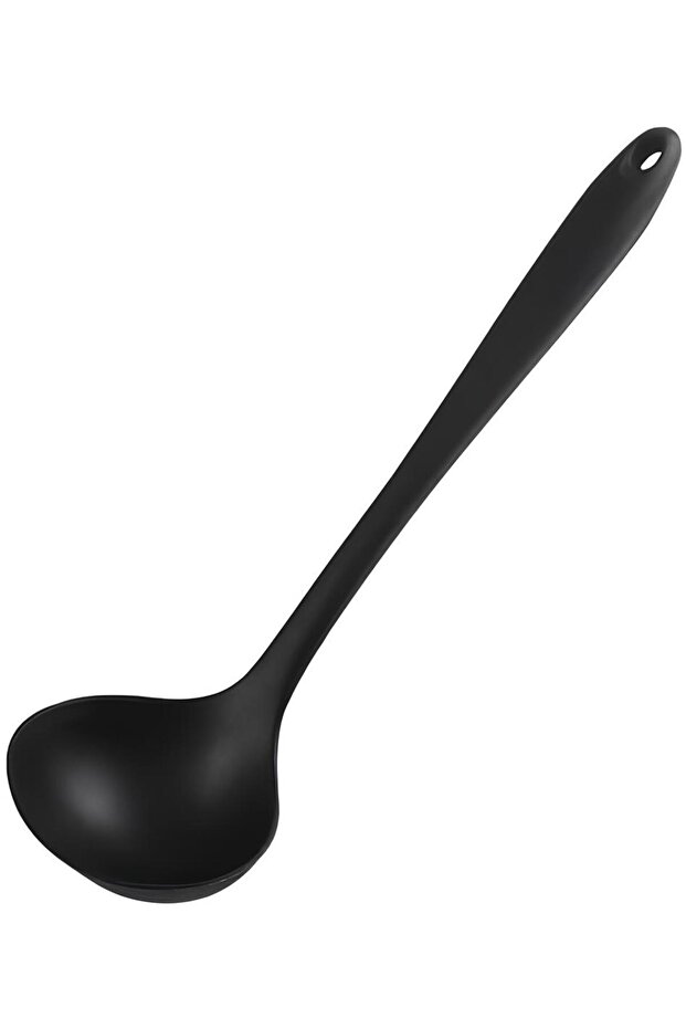 Silicone Soup Ladle - Ultra Hard Tip, High Heat Resistant, Fireproof and Non-Stick 1 Piece