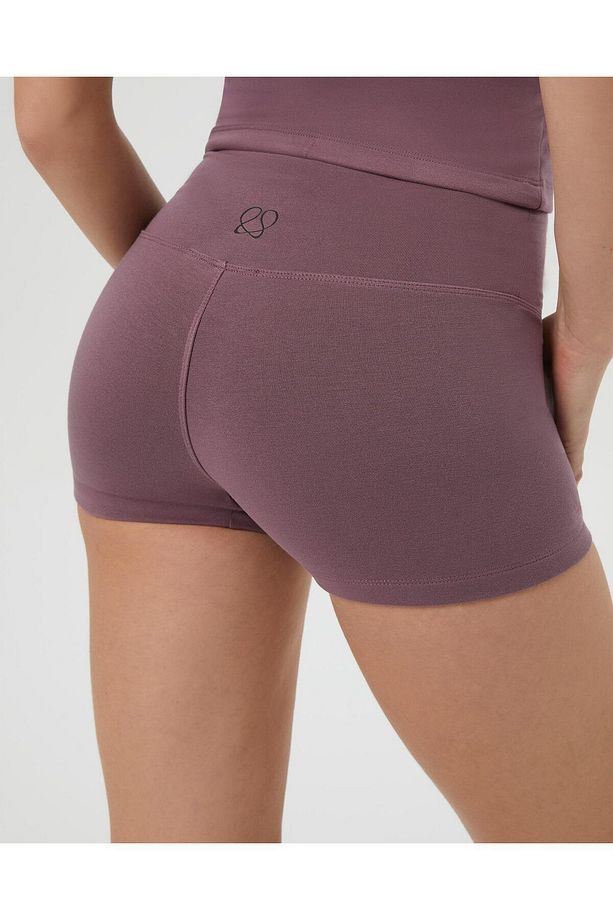 Lila Kadın Mini Boxer Ön Dikişsiz Ön Dikişsiz Tayt Şort - 3