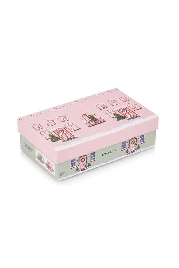 LCW HOME Kahve Fincan Takımı 90 Ml Pembe Baskılı 2 Kişilik Porselen - 4