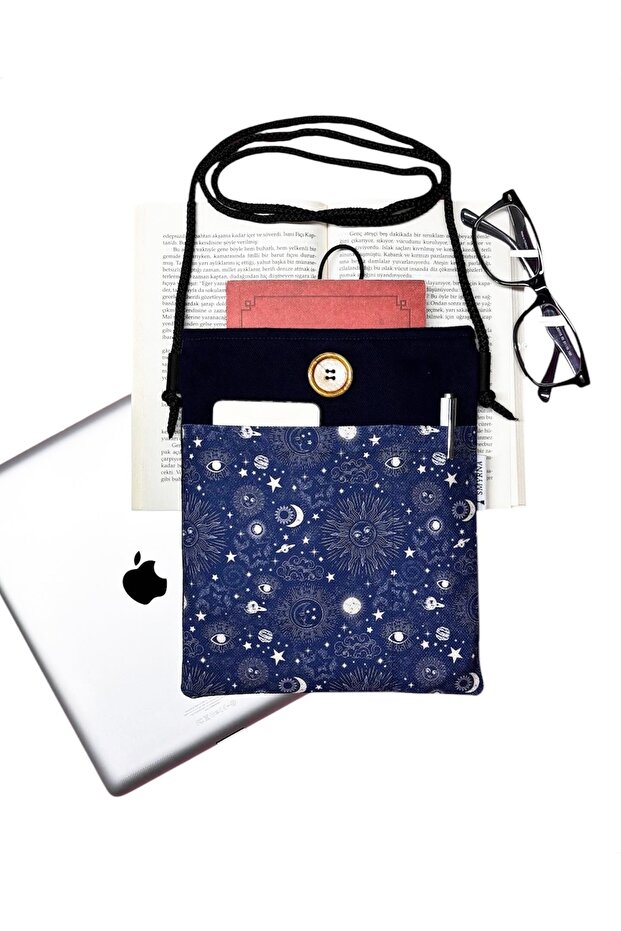 Celestial - Book/Tablet/Ebook Bag with Detachable Strap (Moon, Sun, Astrology)