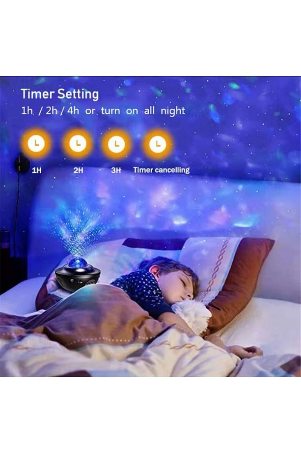 Galaksi Gökyüzü ve Yıldız Yansıtan Projektör Gece Lambası Bluetooth Hoparlör - 5