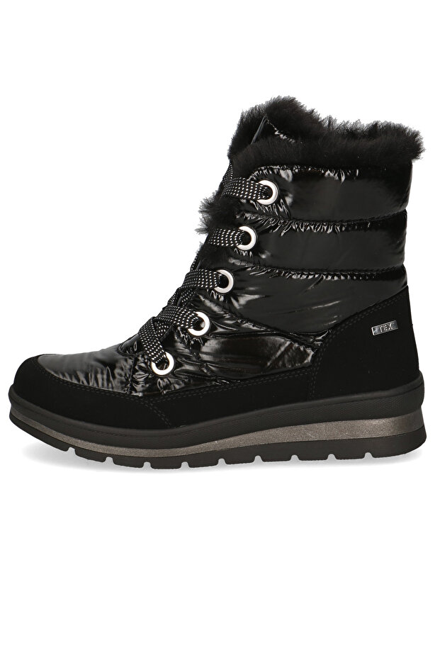 Women's Elegant Ankle Boots, Warm Lined Winter Shoes, 9-26226-41, Black 019, Black Comb, Textile/Synthetic - 3