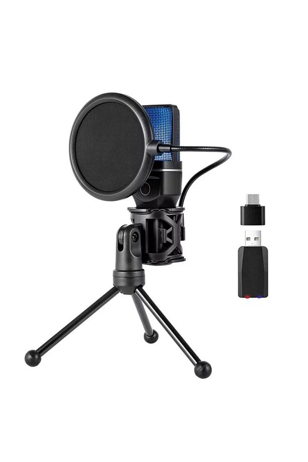 RGB Kablosuz Bilgisayar Mikrofon 20-20kHz ANC Gürültü Engelleme Profesyonel Podcast Mikrofon SF-777W - 1