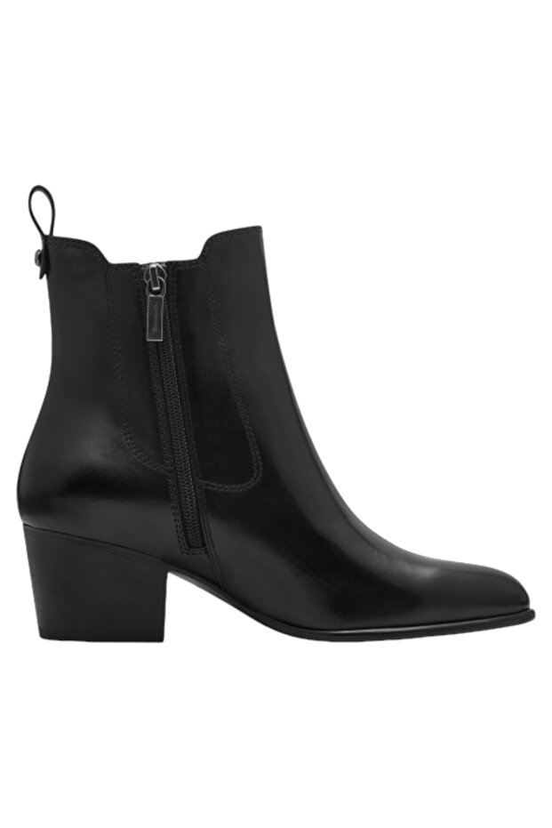 Damen Elegante Stiefelette 1-25365-43 Schwarz 001 Siyah Leder ve DOKUNMATİK - 5