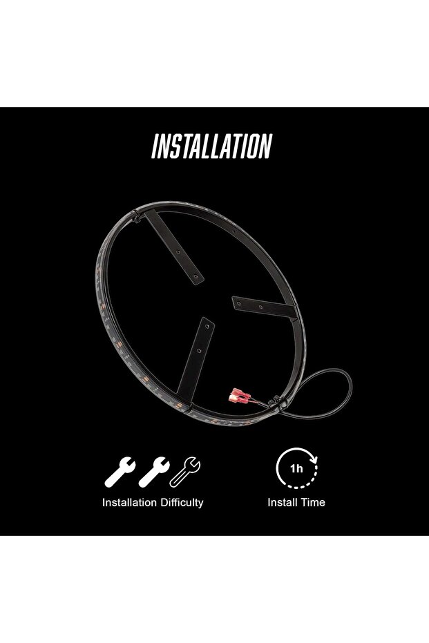Universal LED Illuminated Spare Wheel 3rd Brake Light Ring Kit, Red