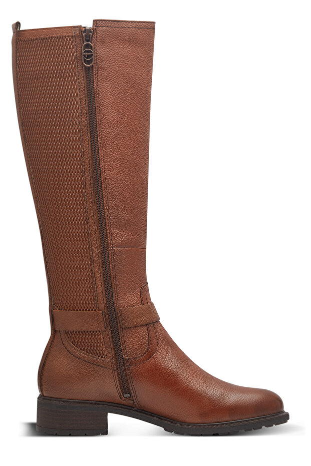 Damen Elegante Stiefel 1-25618-43 Braun 305 Cognac Kunstleder ve TOUCH-IT - 5