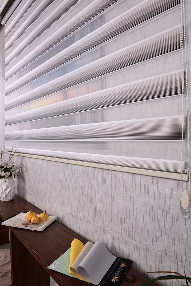 Gri-krem Pliseli Etek Dilimsiz Ds 10658-v9 Zebra Stor Güneşlik Perde - 5