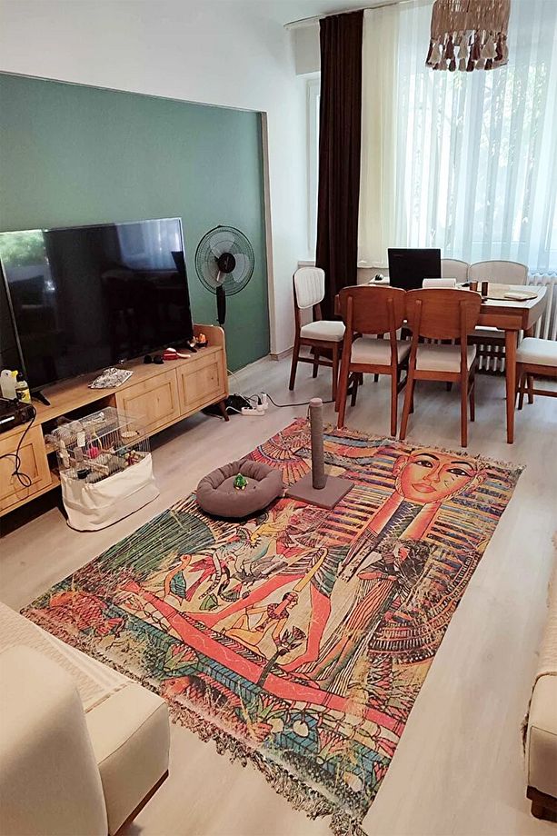 Else Casablanca Jüt Hasır Desenli Vintage Yıkanabilir Çift Taraflı Kara Tezgah Dokuma Kilim Css40 - 6