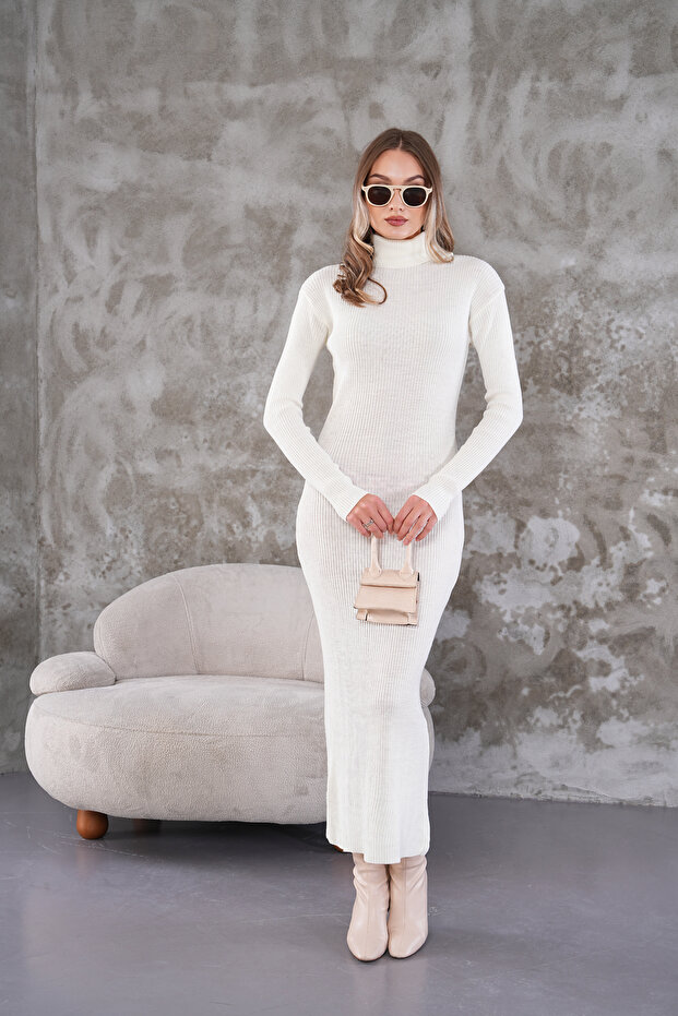 Fitilli Triko Elbise - 1