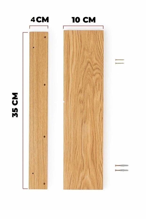 Tekli Ahşap Duvar Rafı - 6