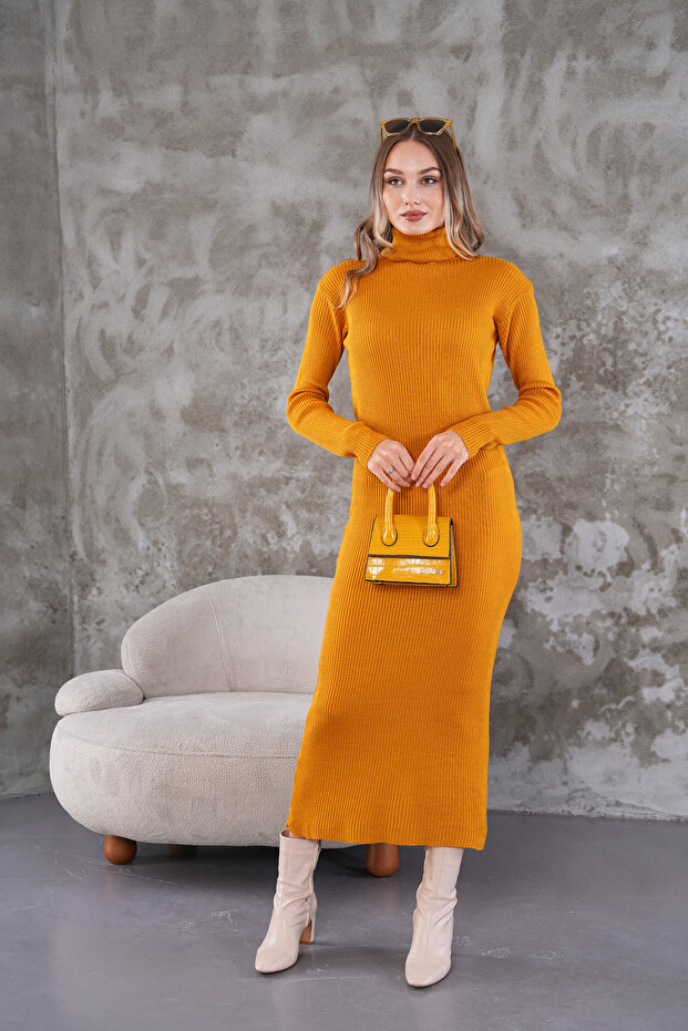 Fitilli Triko Elbise - 3