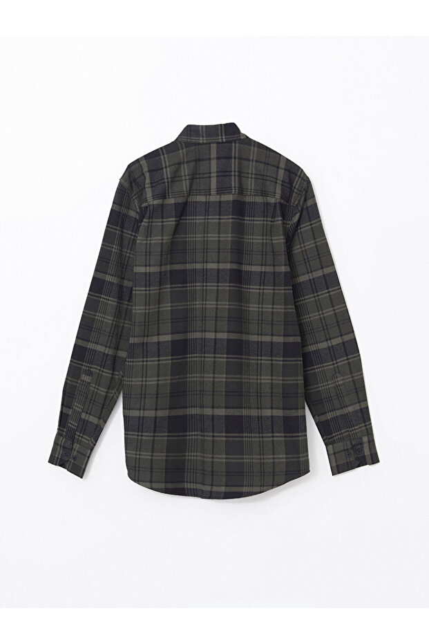 LCW Regular Fit Uzun Kollu Ekose Gabardin Erkek Gömlek - 2