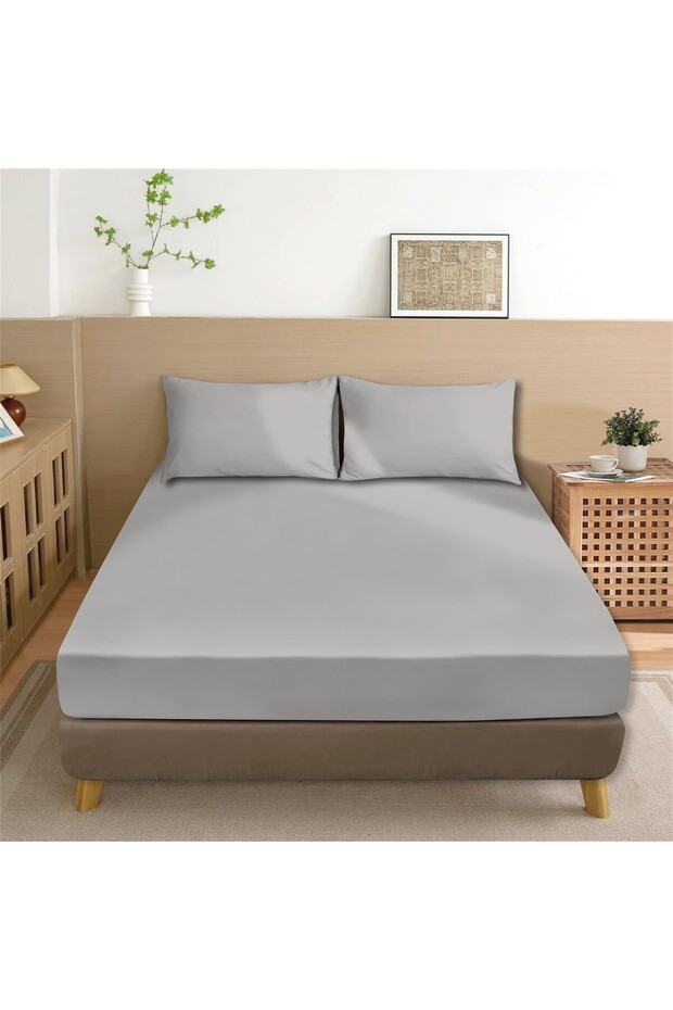 100% Cotton Akfil Flat Sheet Set Single 160X240 cm Gray
