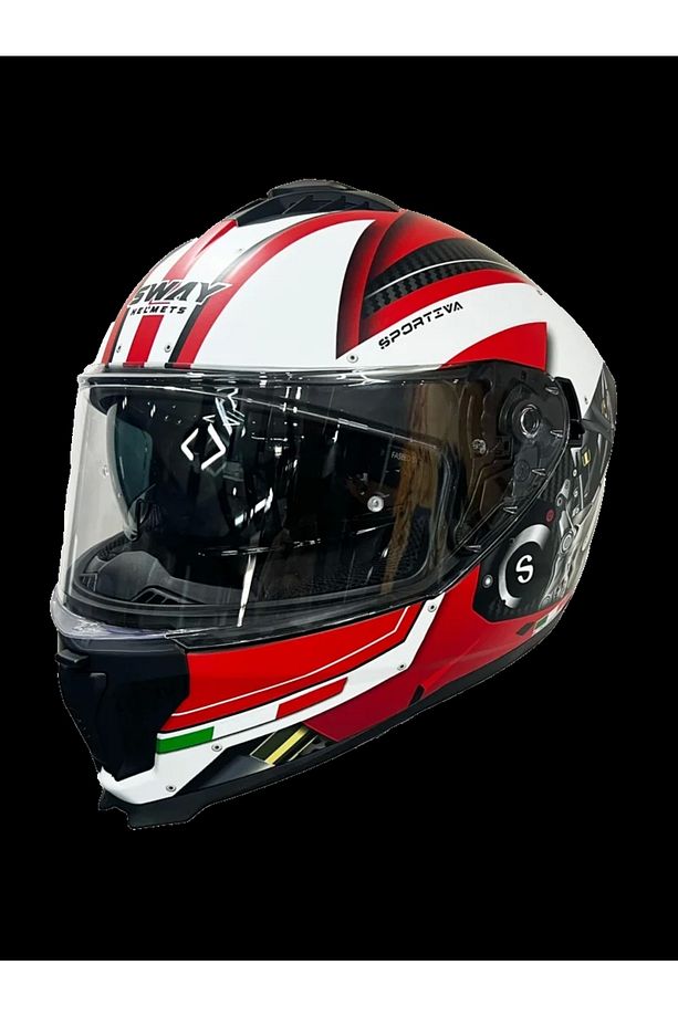 865 Full Face Engıne Whıte Red Large - 2