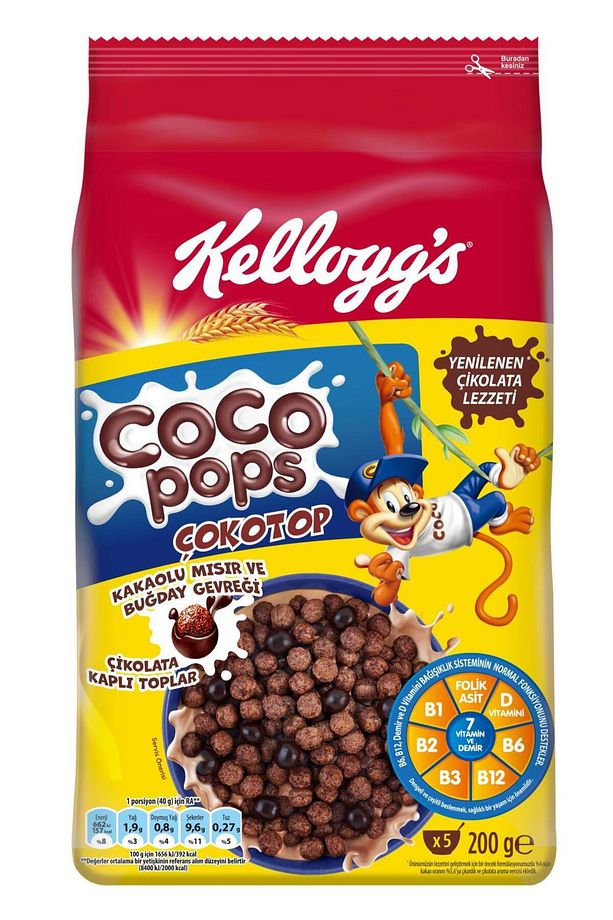 Coco Pops Çokotop Çikolatalı Buğday Ve Mısır Gevreği 200 Gr, Lif,demir Ve 6 Vitamin Içerir - 1