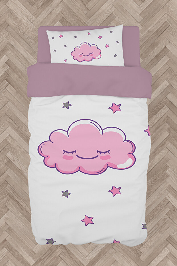 Baby and Children's Room Smiley Cloud Patterned Duvet Cover Set Bmn-8178