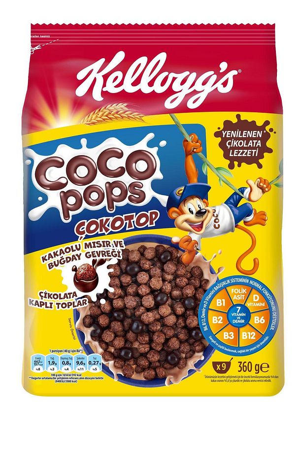 Coco Pops Çokotop Çikolatalı Buğday Ve Mısır Gevreği 360 Gr, Lif,demir Ve 6 Vitamin Içerir - 2