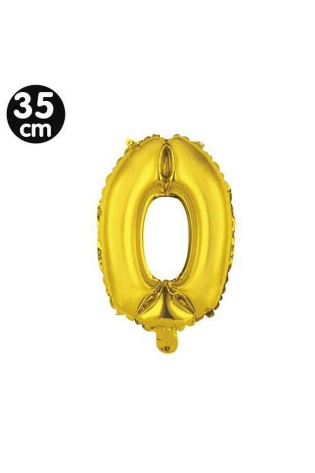 0 Number Foil Balloon Gold (35 cm)