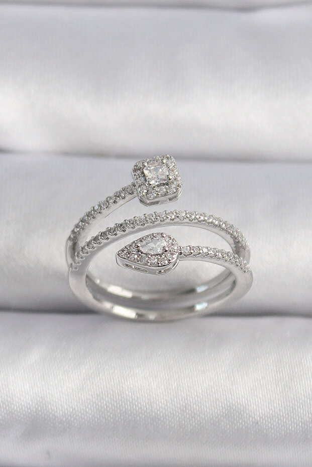 Brass Silver Color Zircon Stone Arrow Model Vip Series Women's Ring Sl9619