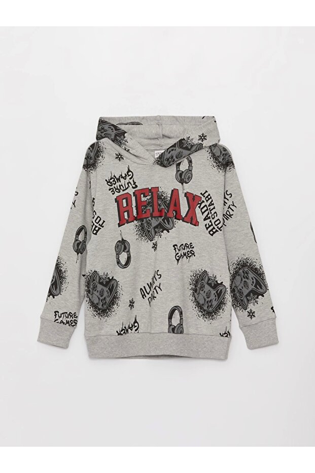 Comfortable Fit Hooded Printed Boy's T-Shirt