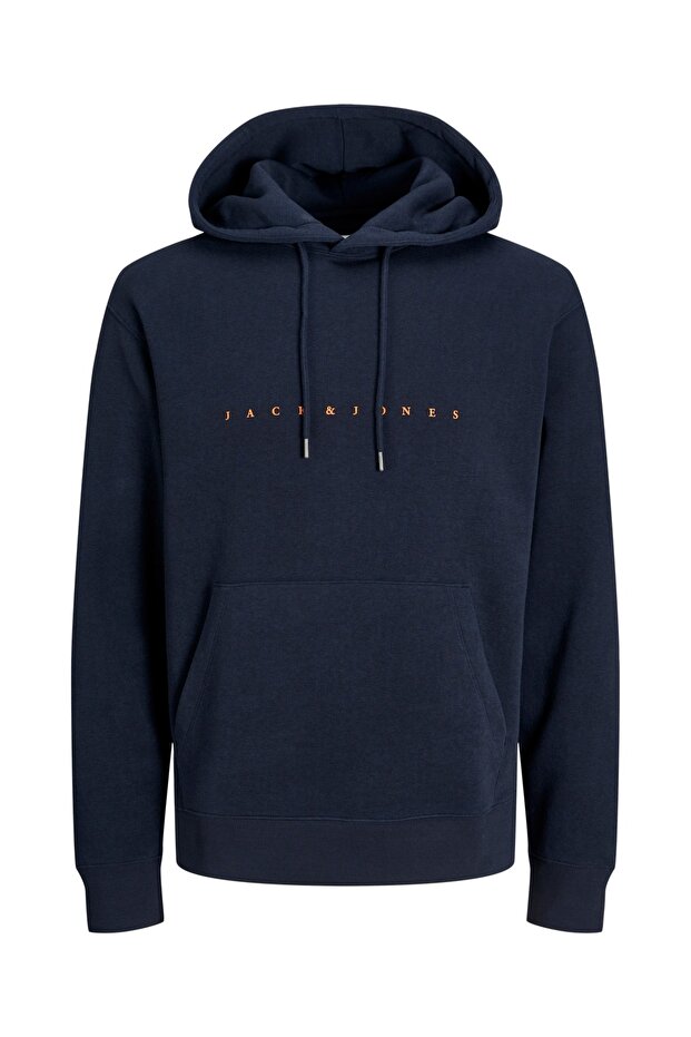Men's Jjestar Kangaroo Pocket Hooded Sweatshirt 12233972 Navy Blue