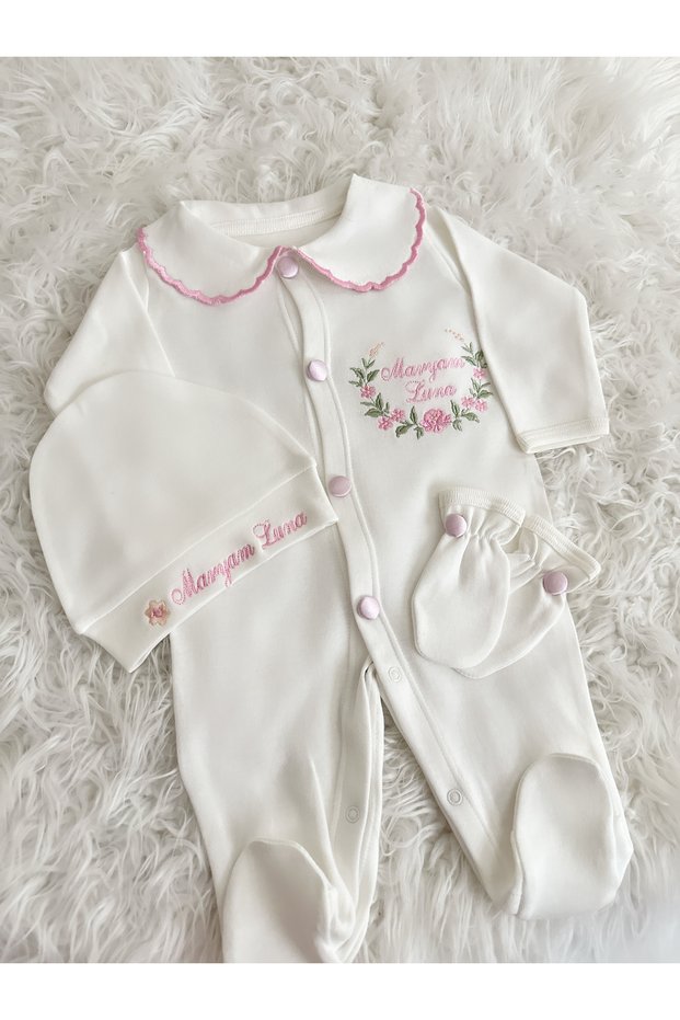 Pink Embroidered Jumpsuit