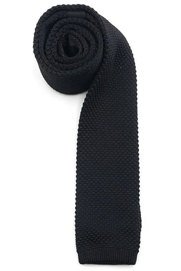 ERKEK ÖRME SİYAH KRAVAT - 2