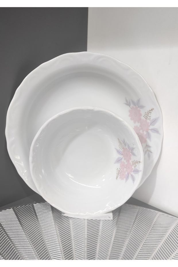 Porcelain Decoration 12-Piece Plate Set for 6 People (Plate Bowl)