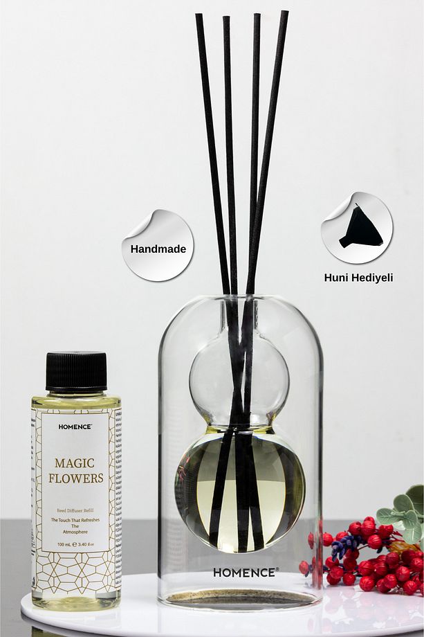 Magic Flowers Sihirli Çiçekler Çiçeksi Bambu Çubuklu Oda Kokusu Dekoratif Şişeli 100ml Refill - 7