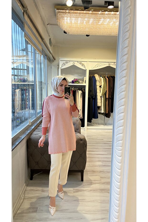 6867 Nar Çiçeği Triko Tunik - 1