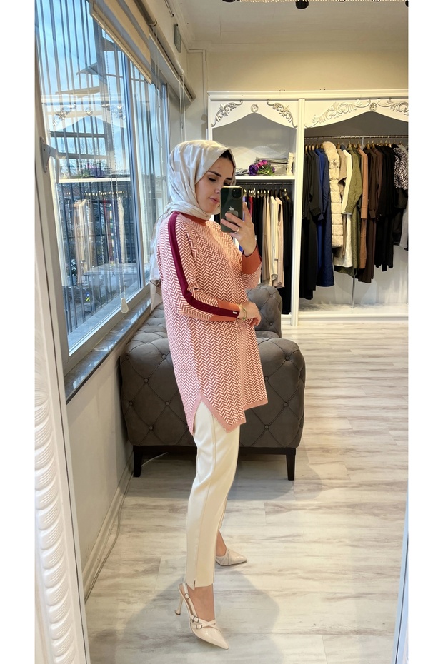 6867 Nar Çiçeği Triko Tunik - 4