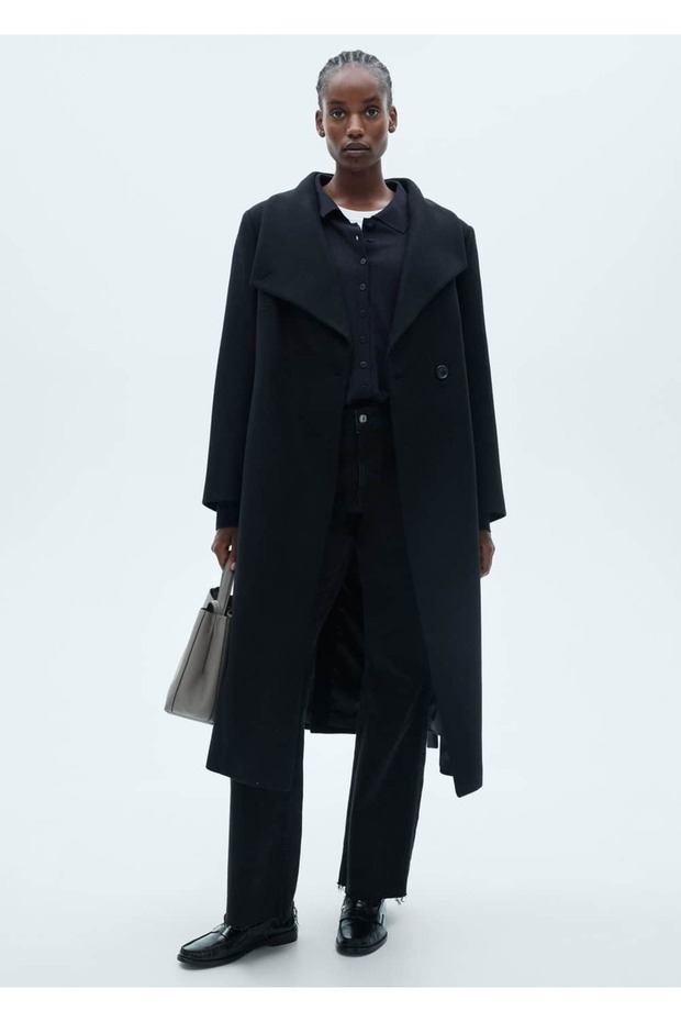 Kemerli yün palto - 6