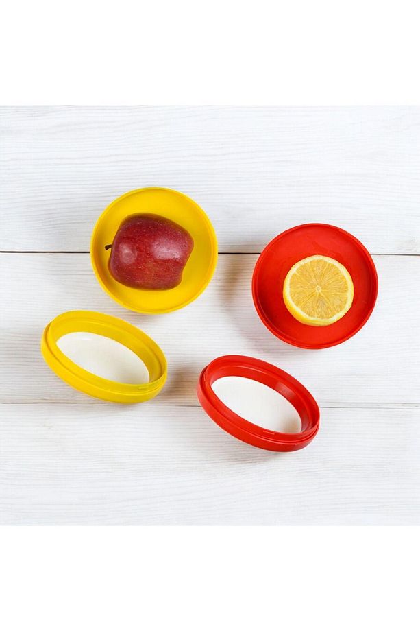 4 Adet Fresh Cup Kesilmiş Limon Elma vs Tazeliğini Koruyan Saklama Kabı Soğan Kutusu - 7