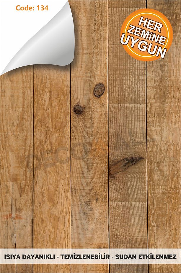 Code134 KENDİNDEN YAPIŞKANLI DUVAR KAPLAMA AHŞAP ÇİTA GÖRÜNÜMLÜ FOLYO İSKANDİNAV PANEL (100X300cm) - 2
