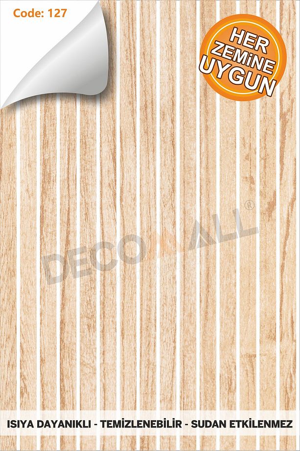 Code127 KENDİNDEN YAPIŞKANLI DUVAR KAPLAMA AHŞAP ÇİTA GÖRÜNÜMLÜ FOLYO İSKANDİNAV PANEL (100X300cm) - 2