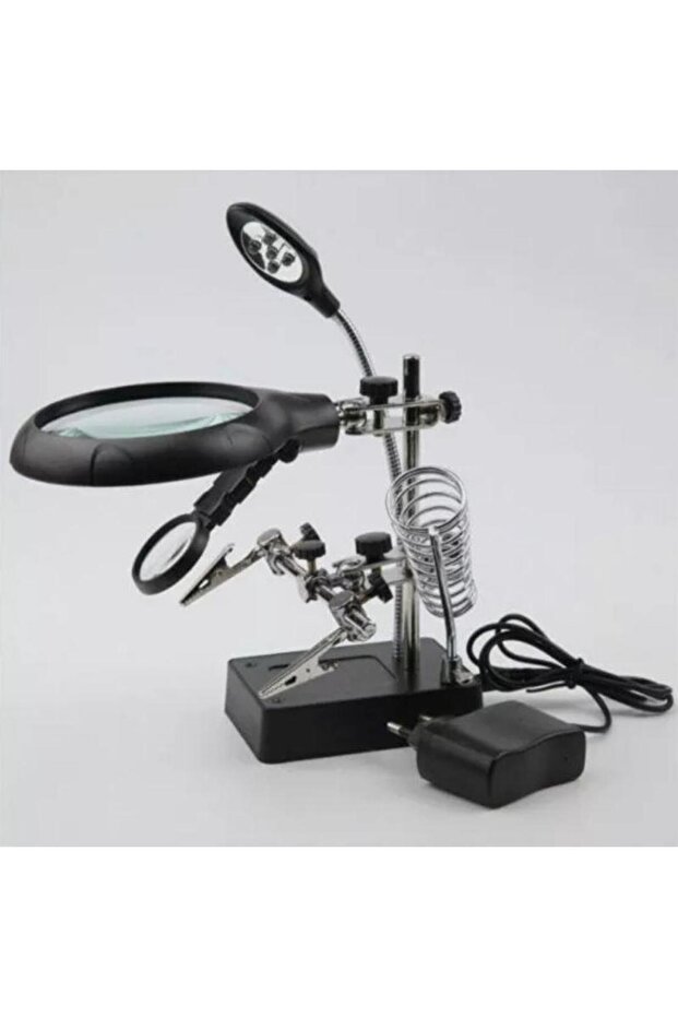 Mg16129-C Led Işıklı Büyüteçli - Mercekli Havya Sehpası 3. El Adaptörlü - 7