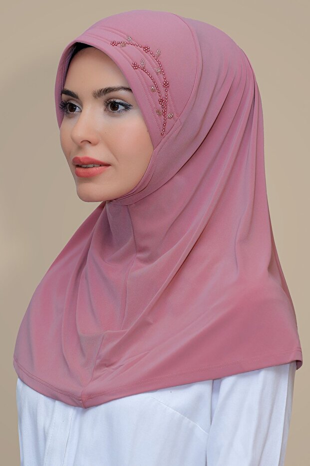 وشاح حجاب متشابك عملي جاهز مصنوع من القماش الرملي مصنوع يدويًا على شكل زهرة توليب مطرزة 1603_18