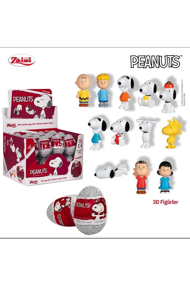 Peanuts (Snoopy) Çikolatalı Sürpriz Yumurta (Glutensiz) 6 Ad. - 1