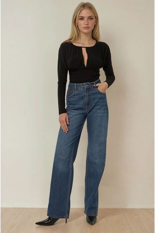 Drapeli V-Yaka Bluz - 2