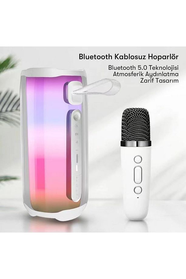 Mikrofonlu Hoparlör Ses Bombası 360°Ledli Dekoratif Gece Lambası Pluse 5 - 3