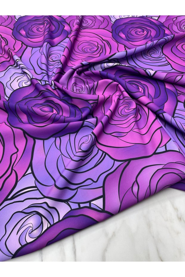 Large Flower Pattern Dress Shirt Crepe Fabric Our Product Is Sold in Pieces 1 Piece 1 Meter