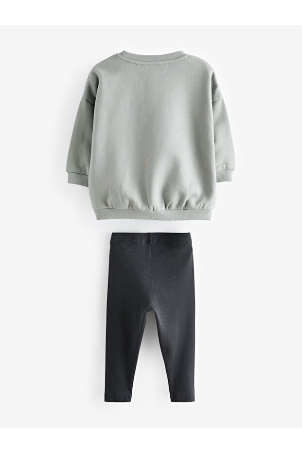 Cotton Gray Work Machines Patterned Long Sleeve Bottom Top Set - 5