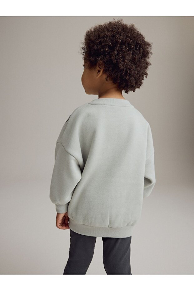 Cotton Gray Work Machines Patterned Long Sleeve Bottom Top Set - 2