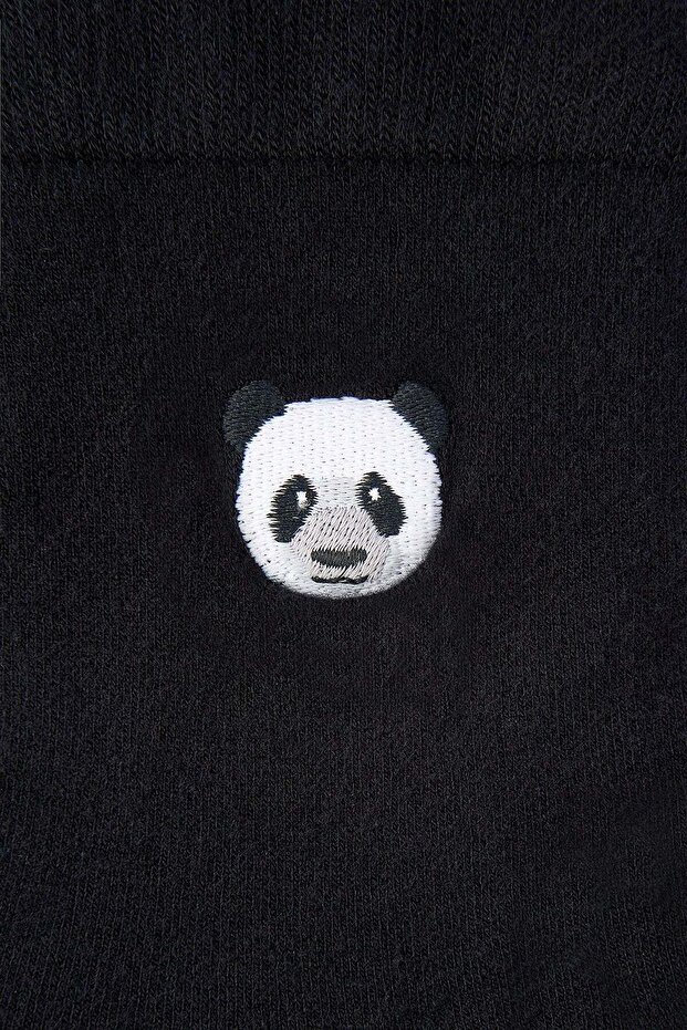Panda Bambu Çorap - Siyah - 5