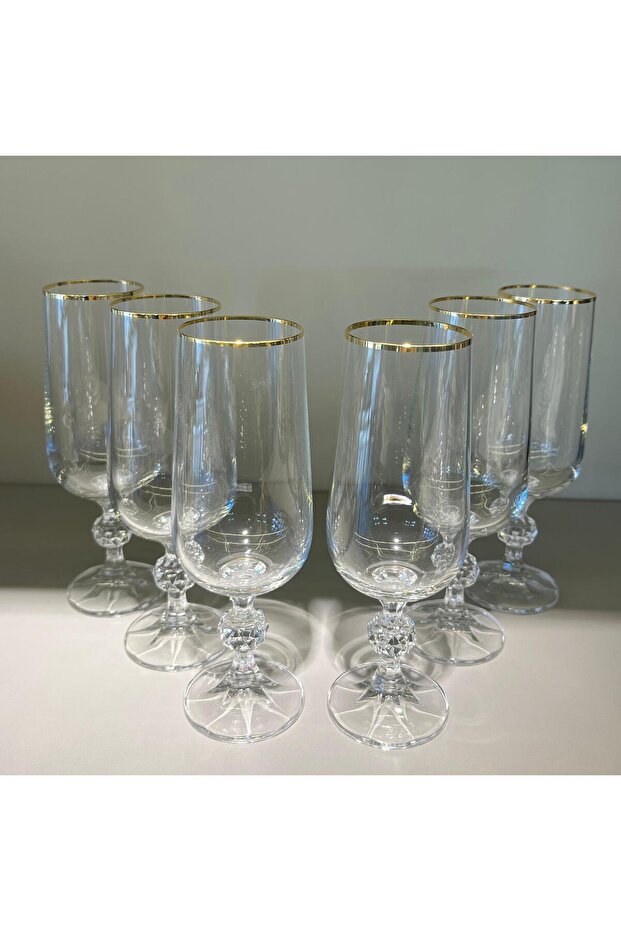 Crystal Bohemia Claudia Altın 6'lı Kahve Yanı Bardağı- 150ml - 4