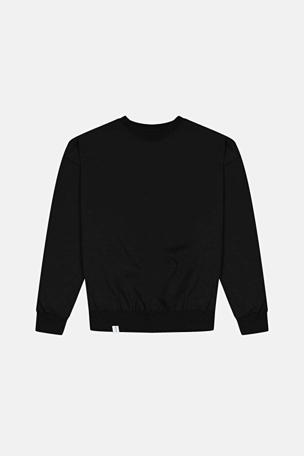 Teddy Çift Taraflı Sweatshirt - Siyah - 1
